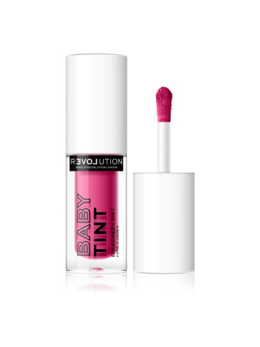 Revolution Relove Baby Tint течен руж и блясък за устни цвят Fuchsia 1.4 мл.