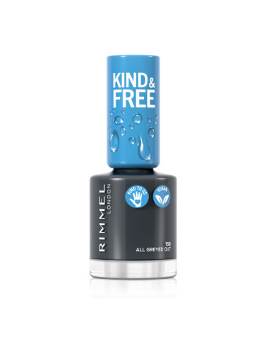Rimmel Kind & Free лак за нокти цвят 158 All Greyed Out 8 мл.