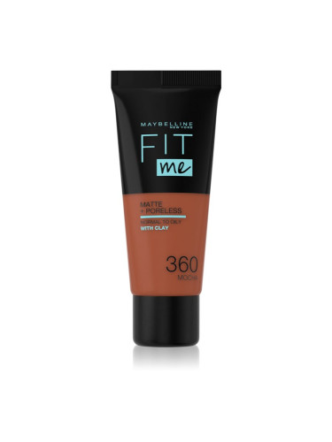 MAYBELLINE NEW YORK Fit Me! Matte+Poreless матиращ фон дьо тен за нормална към мазна кожа цвят 360 Mocha 30 мл.