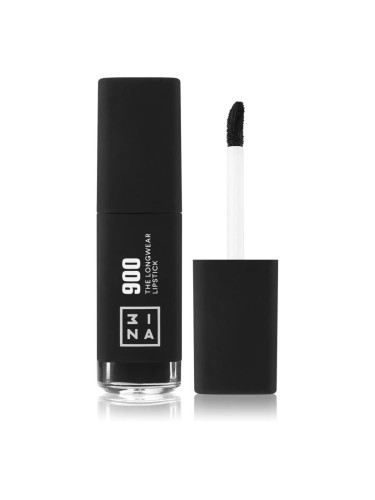 3INA The Longwear Lipstick дълготрайно течно червило цвят 900 - Black 6 мл.