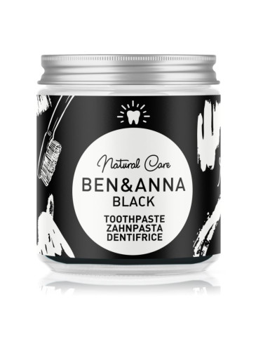 BEN&ANNA Natural Toothpaste Black паста за зъби в стъклен дозатор с активен въглен 100 мл.