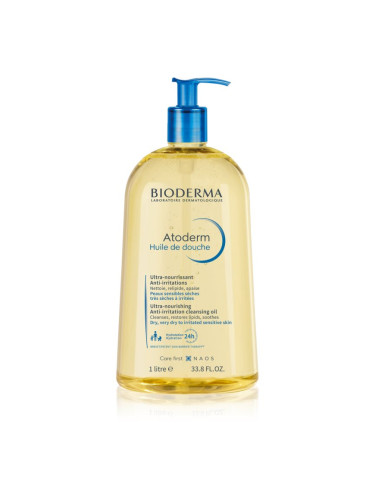 Bioderma Atoderm Shower Oil високо подхранващ и успокояващ душ-гел за суха и раздразнена кожа 1000 мл.