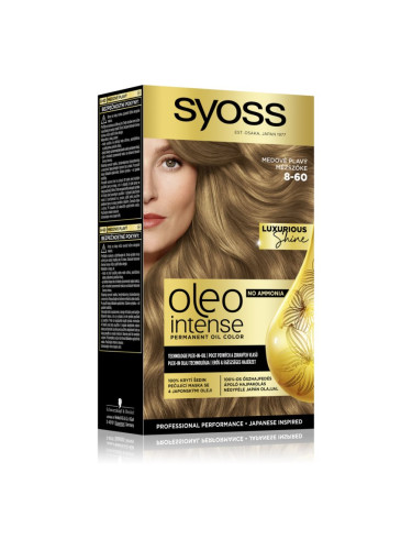 Syoss Oleo Intense перманентната боя за коса с олио цвят 8-60 Honey Blond 1 бр.