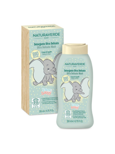 Disney Naturaverde Baby Ultra Delicate Wash душ гел и шампоан 2 в 1 за деца от раждането им 200 мл.