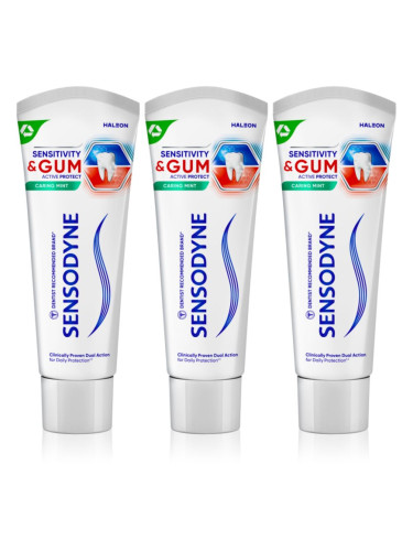 Sensodyne Sensitivity & Gum паста за зъби за чувствителни зъби Mint 3x75 мл.