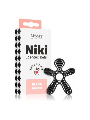 Mr & Mrs Fragrance Niki Black Amber aроматизатор за автомобил резервен пълнител 1 бр.