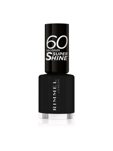 Rimmel 60 Seconds Super Shine лак за нокти цвят 900 Black 8 мл.