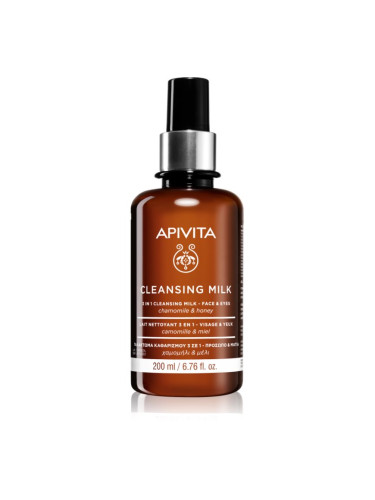 Apivita Cleansing Milk Face & Eyes почистващо мляко 3 в 1 за лице и очи 200 мл.