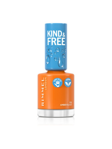 Rimmel Kind & Free лак за нокти цвят 170 Amber Blaze 8 мл.
