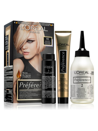 L’Oréal Paris Préférence боя за коса цвят 9.2 Very Light Iridescent Blond 1 бр.