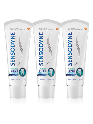 Sensodyne Repair & Protect Extra Fresh паста за зъби за защита на зъбите и венците 3 x 75 мл.