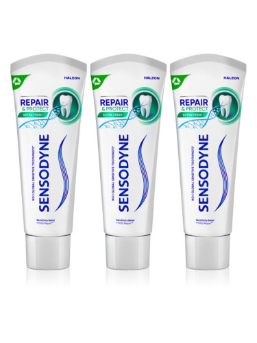 Sensodyne Repair & Protect Extra Fresh паста за зъби за защита на зъбите и венците 3x75 мл.