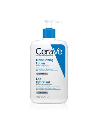 CeraVe Moisturizers Lotion хидратиращо мляко за тяло и лице за суха или много суха кожа 473 мл.