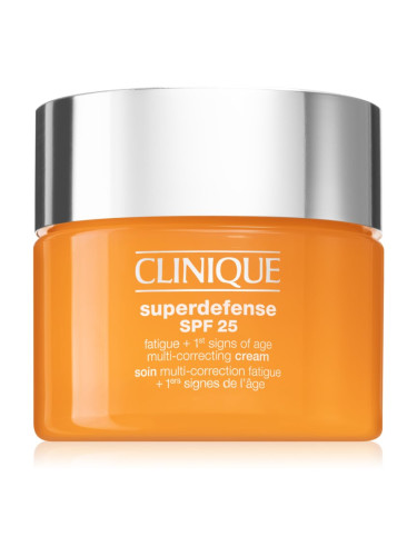 Clinique Superdefense™ SPF 25 Fatigue + 1st Signs Of Age Multi-Correcting Cream крем против първи белези на стареене за суха и смесена кожа SPF 25 30