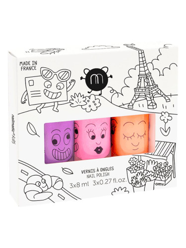 Nailmatic Kids комплект лак за нокти Marshi, Dolly, Flamingo(за деца )