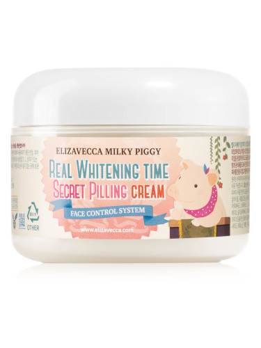 Elizavecca Milky Piggy Real Whitening Time Secret Pilling Cream овлажняващ омекотяващ крем с пилинг ефект 100 мл.