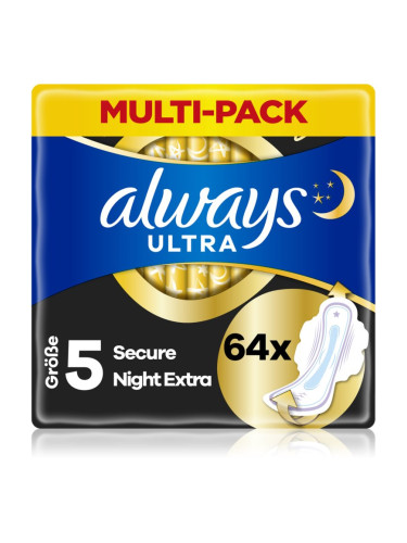 Always Ultra Secure Night Extra санитарни кърпи 64 бр.