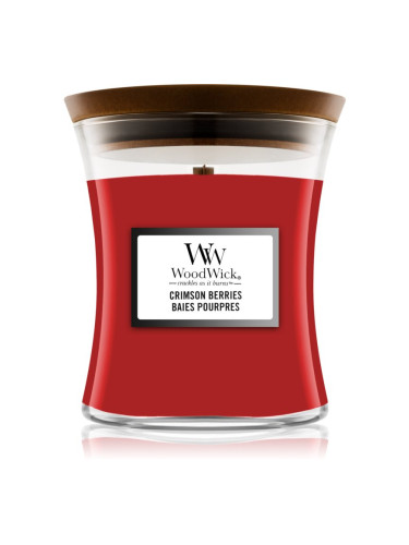 Woodwick Crimson Berries ароматна свещ с дървен фитил 85 гр.