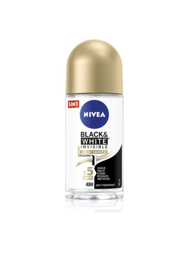 NIVEA Invisible Black & White Silky Smooth рол-он и антиперспирант за жени 50 мл.