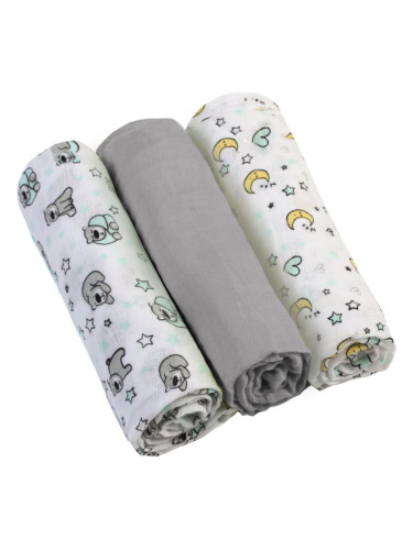 BabyOno Diaper Super Soft пелени от плат Grey 70 × 70 cm 3 бр.