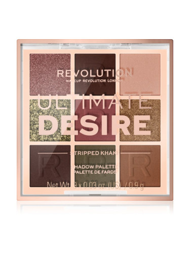 Makeup Revolution Ultimate Desire палитра сенки за очи цвят Stripped Khaki 8,1 гр.