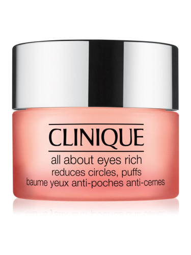 Clinique All About Eyes™ Rich хидратиращ крем за очи против отоци и тъмни кръгове 15 мл.