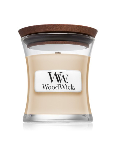 Woodwick Vanilla Bean ароматна свещ с дървен фитил 85 гр.