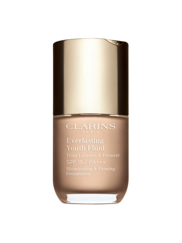 Clarins Everlasting Youth Fluid озаряващ фон дьо тен SPF 15 цвят 102.5 Porcelain 30 мл.