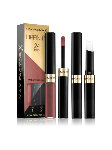 Max Factor Lipfinity Lip Colour дълготрайно червило с балсам цвят 006 Always Delicate 4,2 гр.