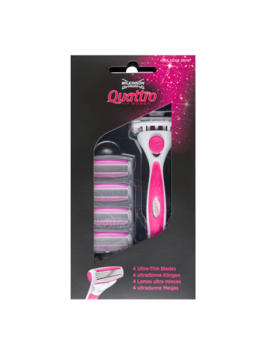 Wilkinson Sword Quattro for Women Aloe & Vit. E самобръсначка Резервни остриета 4 СК