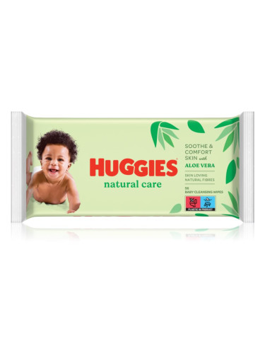 Huggies Natural Care почистващи кърпички с алое вера 56 бр.