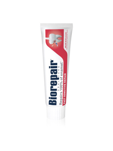 Biorepair Fast Sensitive Repair биоактивна паста за намаляване чувствителността на зъби и възстановяване на зъбни емайл 75 мл.