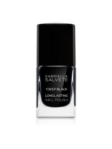 Gabriella Salvete Longlasting Enamel дълготраен лак за нокти със силен гланц цвят 01 Deep Black 11 мл.