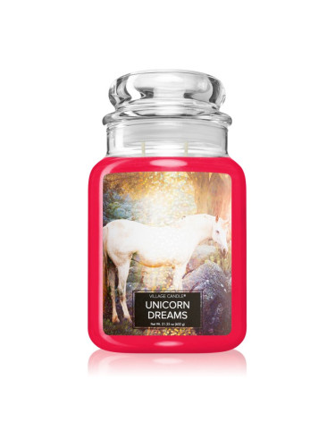 Village Candle Unicorn Dreams ароматна свещ  (Glass Lid) 602 гр.
