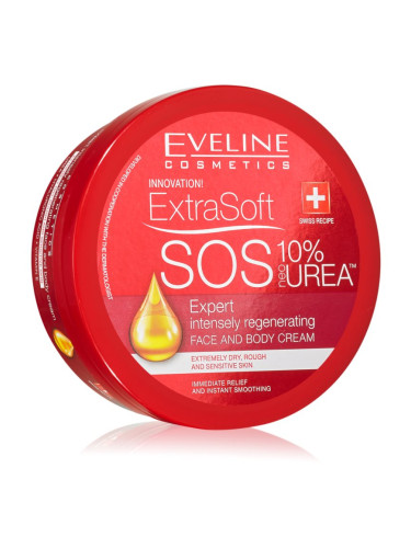 Eveline Cosmetics Extra Soft SOS интензивен регенериращ крем за тяло и лице 175 мл.