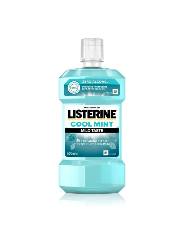 Listerine Cool Mint Mild Taste вода за уста без алкохол вкус Cool Mint 500 мл.