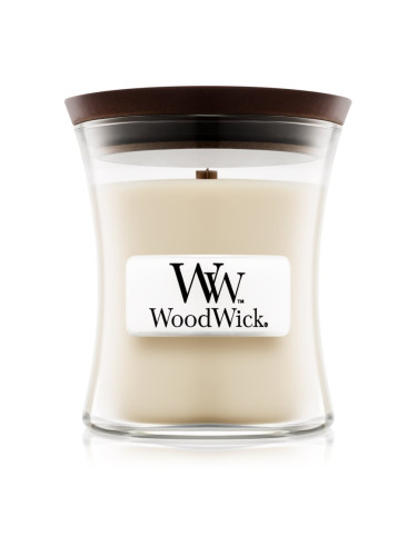 Woodwick Linen ароматна свещ с дървен фитил 85 гр.