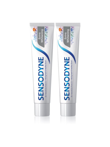 Sensodyne Extra Whitening избелваща паста за зъби с флуорид за чувствителни зъби 2x75 мл.