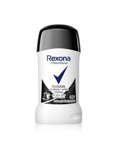 Rexona Invisible on Black + White Clothes Antiperspirant твърд антиперспирант 48 часа 40 мл.
