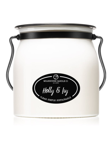 Milkhouse Candle Co. Creamery Holly & Ivy ароматна свещ Butter Jar 454 гр.