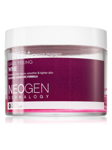 Neogen Dermalogy Bio-Peel+ Gauze Peeling Wine ексфолиращи тампони за лице за изглаждане на кожата и минимизиране на порите 30 бр.