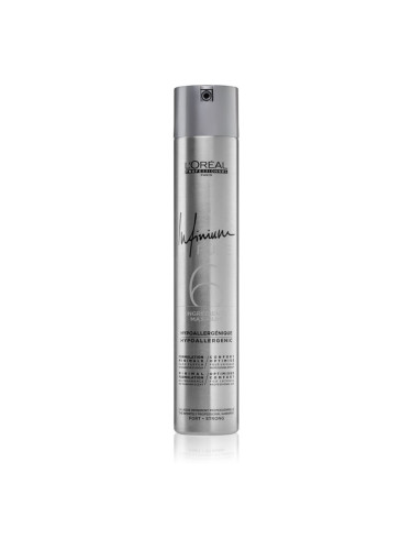 L’Oréal Professionnel Infinium Pure хипоалергенен лак за коса силна фиксация без парфюм 500 мл.