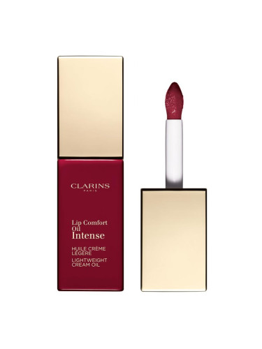 Clarins Lip Comfort Oil Intense маслен гланц за устни  с подхранващ ефект цвят 08 Intense Burgundy 6 мл.