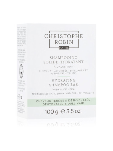 Christophe Robin Hydrating Shampoo Bar with Aloe Vera Твърд шампоан за суха и чувствителна коса 100 гр.