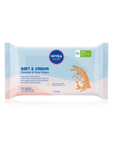 NIVEA BABY Soft & Cream почистващи кърпички 57 бр.