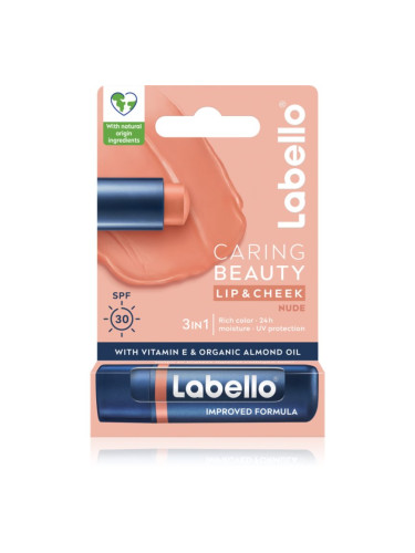 Labello Caring Beauty тониращ балсам за устни цвят Nude 4,8 мл.
