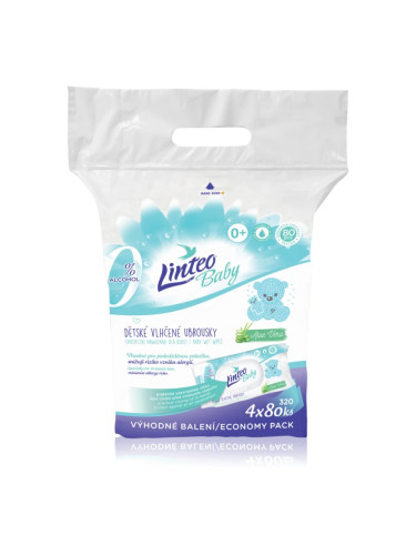 Linteo Baby Pure & Fresh нежни мокри кърпички за бебета големи опаковки 4x80 бр.