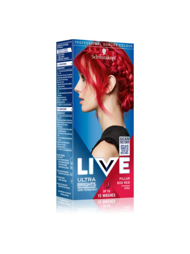 Schwarzkopf LIVE Ultra Brights or Pastel полуперманентна боя за коса цвят 092 Pillar Box Red 1 бр.