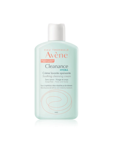 Avène Cleanance Hydra успокояващ почистващ крем за кожа, която е суха и раздразнена от медикаментозно лечение на акне 200 мл.