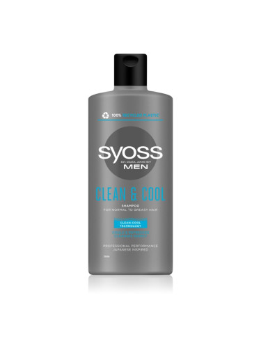 Syoss Men Clean & Cool шампоан за нормална към омазняваща се коса 440 мл.